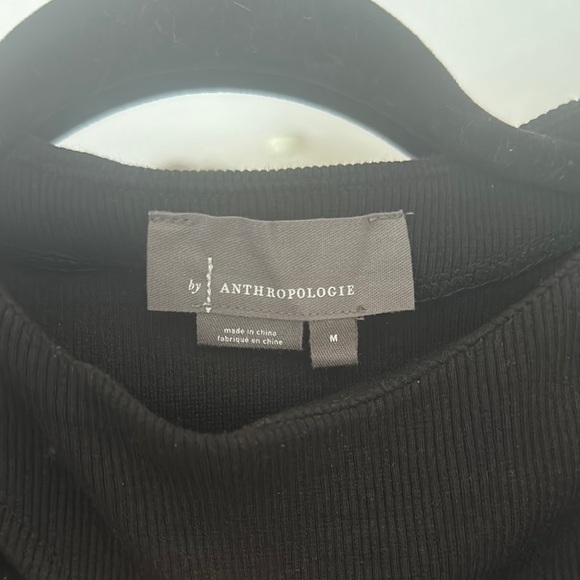 Anthropologie Black Asymmetrical Cut Out Blouse - Picture 2 of 5